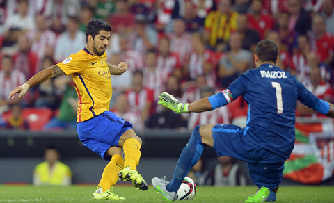 Suarez và các đồng đội đã thể tận dụng các cơ hội có được ở sân San Mames