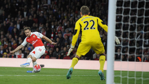Arsenal bị từ chối bàn thắng của Ramsey trong ngày Cech chơi như 'lên đồng'