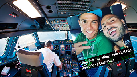 Ronaldo lại “tự sướng” trong khoang lái máy bay