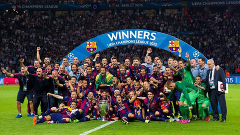 Barca được bầu là CLB xuất sắc nhất châu Âu năm 2015