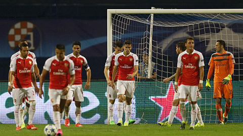 Arsenal gaayy thất vọng khi gục ngã tại Croatia