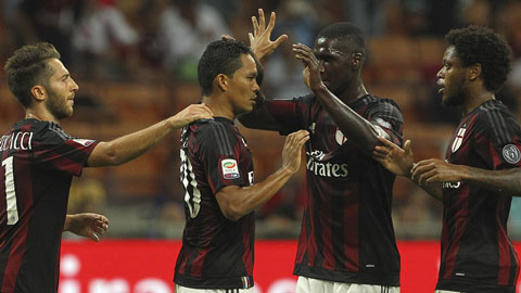 Vòng 4 Serie A: Bacca tỏa sáng, Milan thắng sát nút Palermo