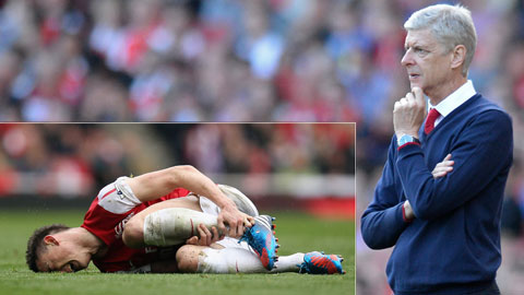 Koscielny chấn thương, nghỉ trận gặp M.U là đòn chí tử cho hàng thủ Arsenal