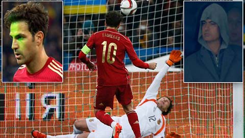 Fabregas đá hỏng penalty trong trận đấu thứ 100 cho ĐT Tây Ban Nha