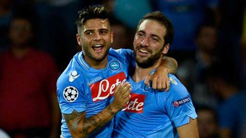 Higuain & Insigne giúp Napoli thăng hoa: Gợi nhớ bộ đôi Maradona-Careca