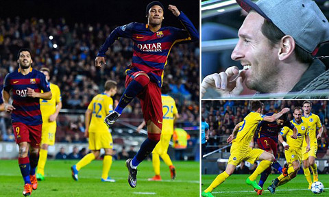 Trên khán đài, Messi lặng lẽ chứng kiến 2 đồng đội tỏa sáng