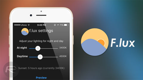 F.lux giúp người dùng iPhone ngủ ngon