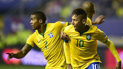Neymar và Douglas Costa sẽ định hình lối chơi của Brazil