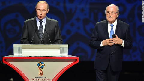 Tổng thống Nga Putin ủng hộ quốc gia này đăng cai World Cup 2018