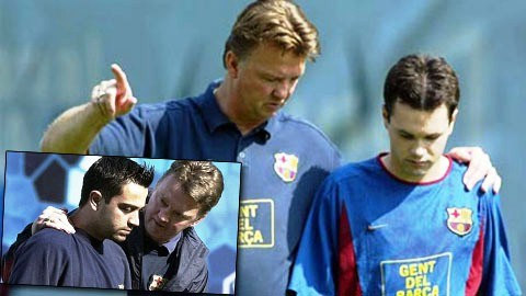 Xavi và Iniesta là những ngôi sao lừng lẫy đươc Van Gaal phát hiện 