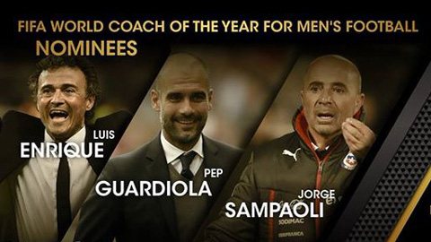 Đề cử rút gọn HLV xuất sắc nhất năm 2015: Enrique, Guardiola & Sampaoli