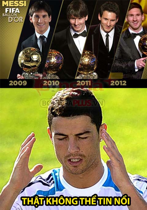 Bốn năm liền, Ronaldo toàn bị Messi cướp bóng!