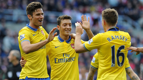 Oezil - Ramsey - Giroud là 3 niềm hy vọng giành chiến thắng của Arsenal