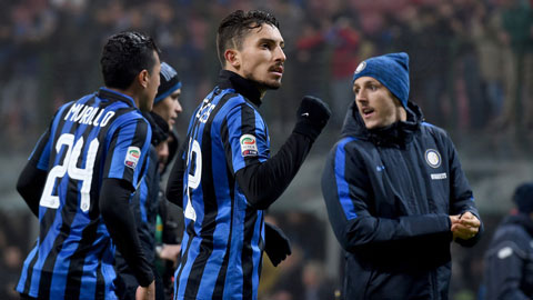 Vòng 15 Serie A: Inter trở lại ngôi đầu