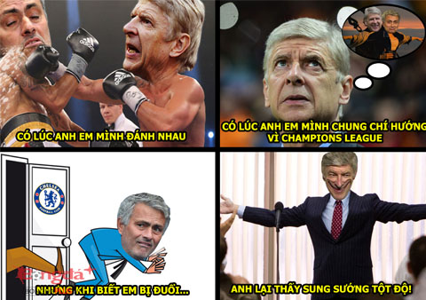 Mou bị đuổi, Wenger là người sung sướng nhất