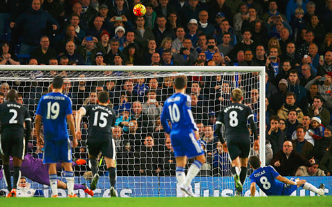Oscar phung phí cơ hội có thể giúp Chelsea giành chiến thắng trên chấm đá phạt đền