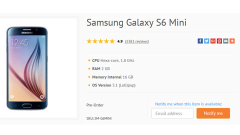 Galaxy S6 mini cho đặt hàng dù chưa ra mắt