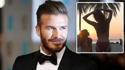 Beckham khoe ảnh bikini của vợ và con gái