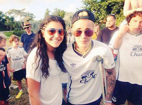 Nam ca sỹ Justin Bieber rất mến mộ CLB Everton (Anh)