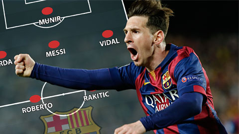 Barca manh nha dùng 4-2-3-1 với Messi là số 10