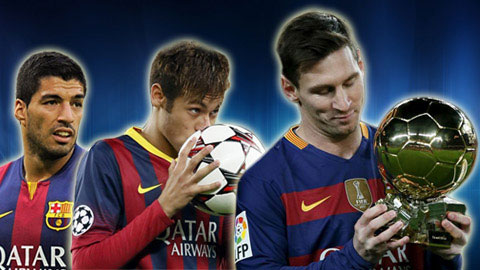 Bóng Vàng cho Messi, bóng tròn của Suarez và Neymar