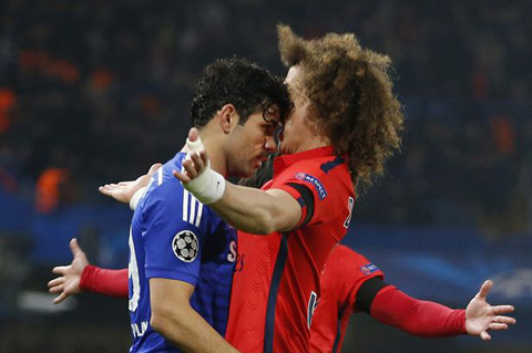 David Luiz và Diego Costa từng va chạm với nhau khi PSG chạm trán Chelsea
