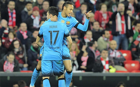 Neymar và Munir tỏa sáng giúp Barca có chiến thắng