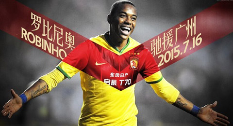 Banner chào mừng Robinho của Guangzhou Evergrande