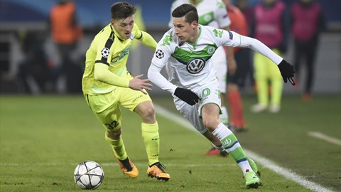 Draxler lập một cú đúp cho Wolfsburg