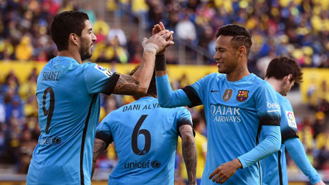 Neymar và Suarez lập công, Barca thoát hiểm trước Las Palmas