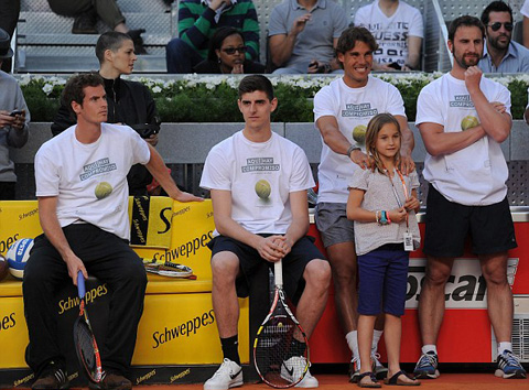 Murray và Courtois khi cùng tham dự trận đấu tennis vào năm 2014