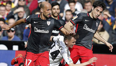 Valencia thua Bibao 0-3: Bầy dơi trở lại mặt đất