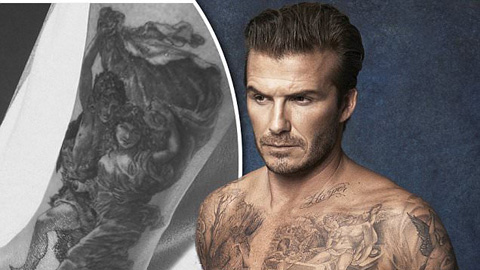 Beckham bị chuột rút vì 5 tiếng xăm mình