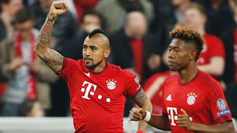 Vidal lập công, Bayern thắng tối thiểu Benfica