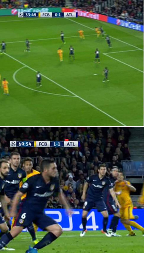 Hai tình huống Suarez chơi xấu cầu thủ Atletico