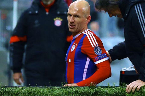 Arjen Robben liên tục bị chấn thương hành hạ ở mùa giải này