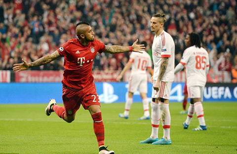 Bayern chỉ ghi được 1 bàn duy nhất do công của Vidal