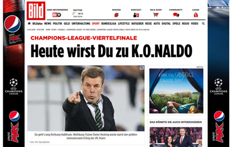 Tờ Bild tuyên bố biến Ronaldo thành K.O.Naldo