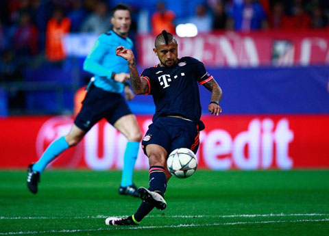 Vidal là cầu thủ hiếm hoi bên phía Bayern chơi tốt ở trận này