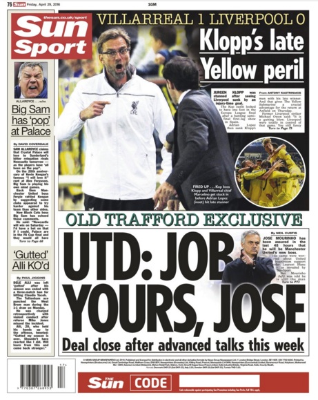 Sun Sport khẳng định Mourinho sẽ về M.U