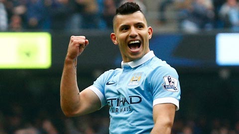 7. Sergio Aguero (Man City, 5 bàn)