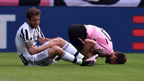 Marchisio dính chấn thương dây chằng chéo trước hồi tháng 4 vừa qua và phải nghỉ thi đấu ít nhất 4 tháng