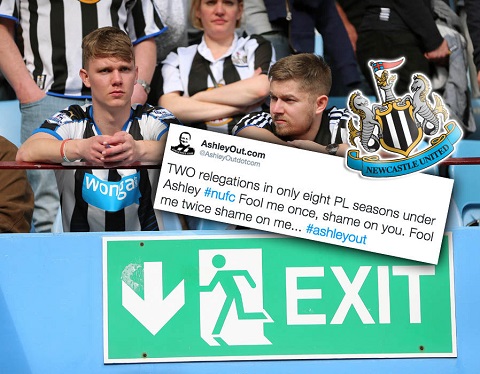 Newcastle không thi đấu rạng sáng nay và họ xuống hạng theo cách bị động. Trên Twitter, fan Newcastle tức giận: 