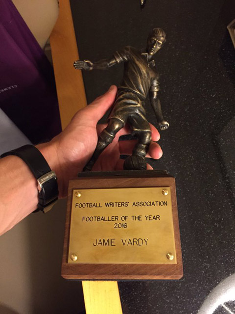 Vardy nhận danh hiệu xuất sắc nhất mùa do Hiệp hội báo chí bầu chọn
