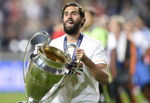 Arbeloa trong buổi lễ ăn mừng năm 2014