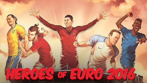 Ronaldo, Ibra... vào vai siêu anh hùng của EURO 2016
