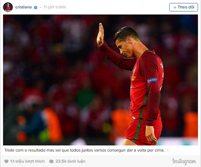 Dòng chia sẻ nghẹn ngào của Ronaldo