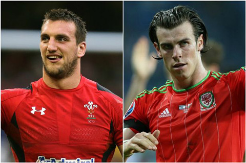 Ngôi sao rugby Sam Warburton và Gareth Bale