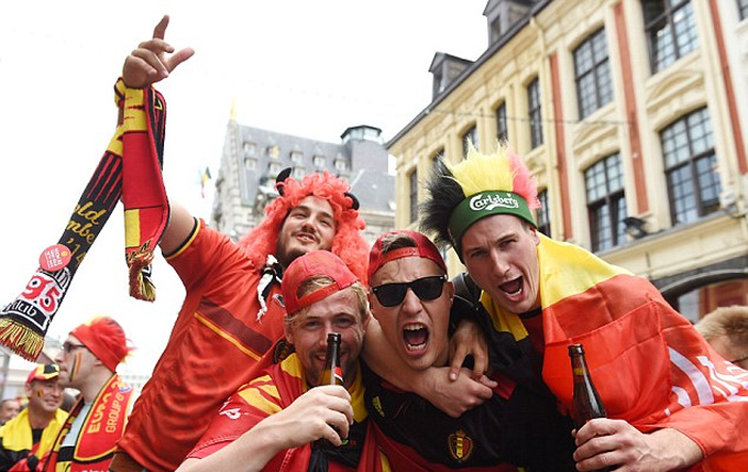 CĐV Bỉ rất tự tin vào khả năng đội bóng con cưng của họ sẽ giành vé vào bán kết