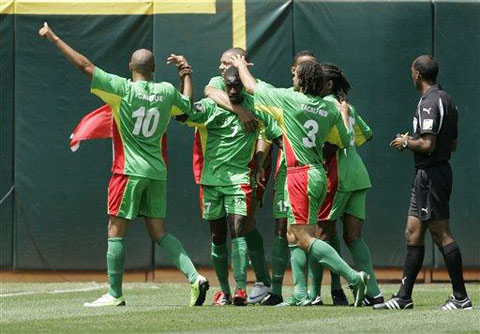 Các cầu thủ Guadeloupe gây bất ngờ tại Gold Cup năm 2007